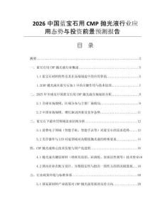2026中國藍(lán)寶石用CMP拋光液行業(yè)應(yīng)用態(tài)勢與投資前景預(yù)測報告