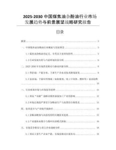 2025-2030中國煤焦油雜酚油行業(yè)市場發(fā)展趨勢與前景展望戰(zhàn)略研究報(bào)告