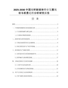 2025-2030中國視聽新媒體行業(yè)發(fā)展現(xiàn)狀與前景趨勢分析研究報告