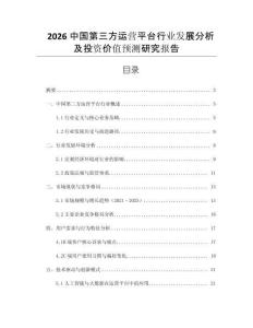 2026中國第三方運營平臺行業(yè)發(fā)展分析及投資價值預(yù)測研究報告