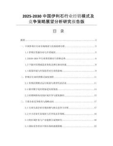 2025-2030中國(guó)伊利石行業(yè)經(jīng)銷模式及競(jìng)爭(zhēng)策略展望分析研究報(bào)告版