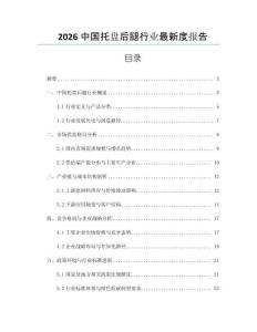 2026中國托盤后腿行業(yè)最新度報告