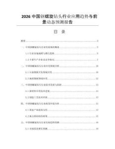 2026中國(guó)鋼螺旋鉆頭行業(yè)應(yīng)用趨勢(shì)與前景動(dòng)態(tài)預(yù)測(cè)報(bào)告