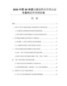 2026中國3D體感試衣鏡行業(yè)營銷動態(tài)與盈利趨勢預測報告
