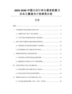 2025-2030中國熱鍍鋅市場需求前景預(yù)測與發(fā)展?jié)摿υu估研究報(bào)告