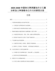 2025-2030中國(guó)休閑兩用腰包行業(yè)發(fā)展分析及競(jìng)爭(zhēng)策略與趨勢(shì)預(yù)測(cè)研究報(bào)告