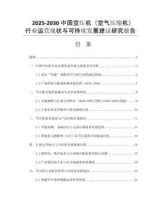 2025-2030中國空壓機(jī)（空氣壓縮機(jī)）行業(yè)運(yùn)營現(xiàn)狀與可持續(xù)發(fā)展建議研究報告