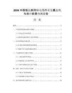 2026中國低損耗同軸電纜行業(yè)發(fā)展態(tài)勢與供應(yīng)前景預(yù)測報(bào)告