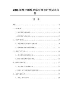 2026新版中國填充塔項(xiàng)目可行性研究報(bào)告