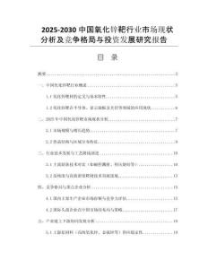 2025-2030中國氧化鋅靶行業(yè)市場現(xiàn)狀分析及競爭格局與投資發(fā)展研究報告