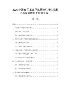 2026中國(guó)N-丙基三甲氧基硅烷行業(yè)發(fā)展動(dòng)態(tài)與需求前景預(yù)測(cè)報(bào)告