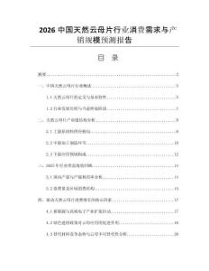 2026中國(guó)天然云母片行業(yè)消費(fèi)需求與產(chǎn)銷(xiāo)規(guī)模預(yù)測(cè)報(bào)告