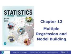 商務與經濟統計學 （英文版·第14版）課件  _ch12 Multiple Regression and Model Building