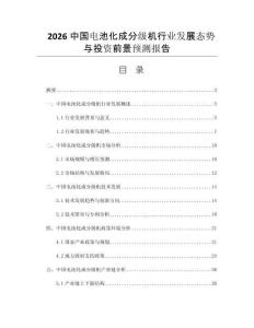 2026中國電池化成分級機(jī)行業(yè)發(fā)展態(tài)勢與投資前景預(yù)測報告