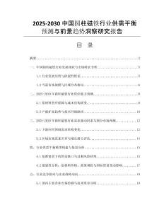 2025-2030中國圓柱磁鐵行業(yè)供需平衡預(yù)測與前景趨勢洞察研究報告