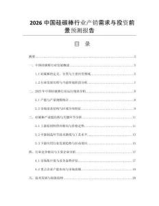 2026中國硅碳棒行業(yè)產(chǎn)銷需求與投資前景預(yù)測(cè)報(bào)告