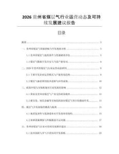2026貴州省煤層氣行業(yè)運(yùn)營動(dòng)態(tài)及可持續(xù)發(fā)展建議報(bào)告
