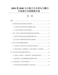 2025至2030電熱技術(shù)設(shè)備市場(chǎng)發(fā)展趨勢(shì)及投資規(guī)劃研究報(bào)告