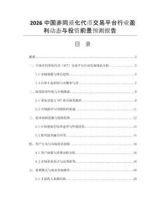2026中國(guó)非同質(zhì)化代幣交易平臺(tái)行業(yè)盈利動(dòng)態(tài)與投資前景預(yù)測(cè)報(bào)告