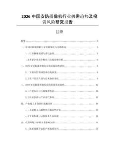 2026中國(guó)安防攝像機(jī)行業(yè)供需趨勢(shì)及投資風(fēng)險(xiǎn)研究報(bào)告