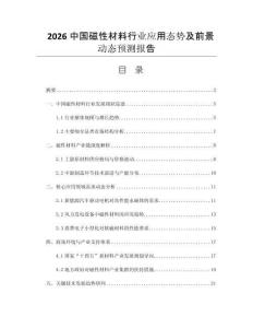 2026中國(guó)磁性材料行業(yè)應(yīng)用態(tài)勢(shì)及前景動(dòng)態(tài)預(yù)測(cè)報(bào)告
