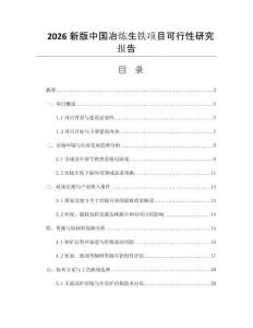 2026新版中國冶煉生鐵項目可行性研究報告