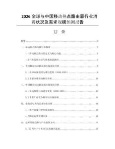 2026全球與中國移動(dòng)熱點(diǎn)路由器行業(yè)消費(fèi)狀況及需求規(guī)模預(yù)測報(bào)告