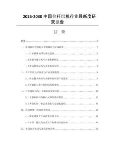 2025-2030中國儉桿織機行業(yè)最新度研究報告