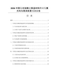 2026中國復(fù)合硅酸鹽保溫材料行業(yè)發(fā)展方向與需求前景預(yù)測報告