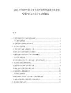 2025至2030中國母嬰電商平臺(tái)行業(yè)流量獲取策略與用戶留存機(jī)制分析研究報(bào)告