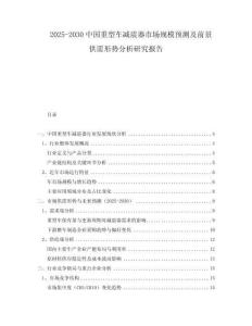 2025-2030中國重型車減震器市場規(guī)模預(yù)測及前景供需形勢分析研究報告