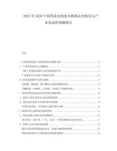 2025至2030中國固態(tài)電池技術(shù)路線競爭格局與產(chǎn)業(yè)化進程預(yù)測報告