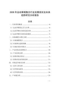 2026年運動草帽集合行業發展現狀及未來趨勢研究分析報告