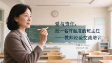 愛與責(zé)任：做一名有溫度的班主任教師經(jīng)驗(yàn)交流培訓(xùn)