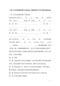 二零二五年度離婚后財產分割協議：離婚后財產公平合理分割的協議
