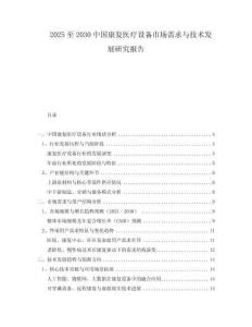2025至2030中國康復(fù)醫(yī)療設(shè)備市場需求與技術(shù)發(fā)展研究報告