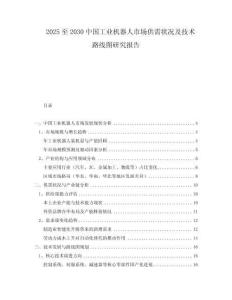2025至2030中國工業(yè)機器人市場供需狀況及技術路線圖研究報告
