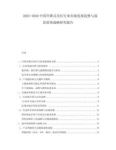 2025-2030中国升降式吊灯行业市场发展趋势与前景展望战略研究报告