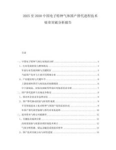 2025至2030中國電子特種氣體國產(chǎn)替代進(jìn)程技術(shù)壁壘突破分析報告