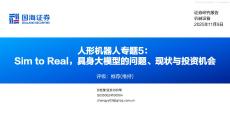 人形机器人：Sim to Real，具身大模型的问题、现状与投资机会
