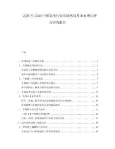 2025至2030中國家電行業(yè)市場格局及未來增長潛力研究報(bào)告