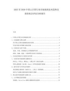 2025至2030中國(guó)云計(jì)算行業(yè)市場(chǎng)現(xiàn)狀技術(shù)趨勢(shì)及投資機(jī)會(huì)評(píng)估分析報(bào)告