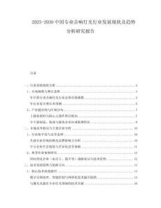 2025-2030中國專業(yè)音響燈光行業(yè)發(fā)展現(xiàn)狀及趨勢分析研究報(bào)告