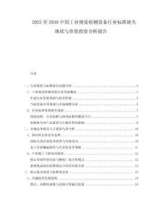 2025至2030中國(guó)工業(yè)視覺檢測(cè)設(shè)備行業(yè)標(biāo)準(zhǔn)缺失現(xiàn)狀與價(jià)值投資分析報(bào)告