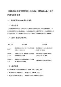 《國際海運危險貨物規則》2024版（IMDG Code）核心解讀與實務指南