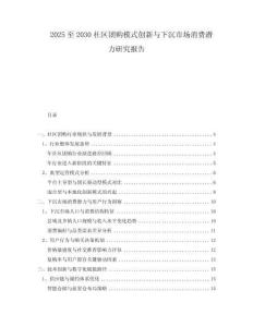 2025至2030社區(qū)團(tuán)購模式創(chuàng)新與下沉市場(chǎng)消費(fèi)潛力研究報(bào)告
