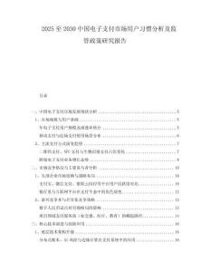 2025至2030中國電子支付市場用戶習慣分析及監(jiān)管政策研究報告