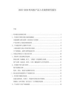 2025-2030吹風機產(chǎn)品入市調(diào)查研究報告