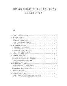 2025-2030中國低空經濟行業(yè)運行形勢與投融資發(fā)展狀況監(jiān)測研究報告