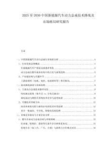 2025至2030中國新能源汽車動力總成技術(shù)路線及市場格局研究報告